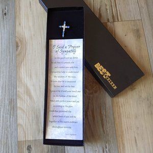 Boxed sympathy card and gemstone cross